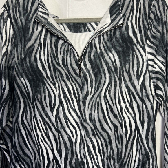 Tommy Bahama Women's Darcy Zesty Zebra Dress 3/4 Length Sleeve Stretch Sz M - Picture 11 of 14